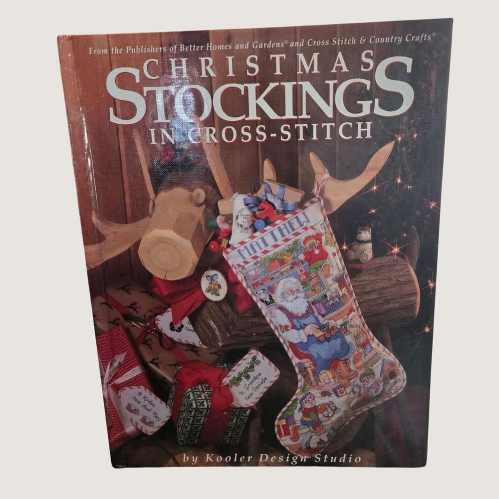 Kooler Design Studio Christmas Stockings in Cross-Stitch Book 1992 Hardcover